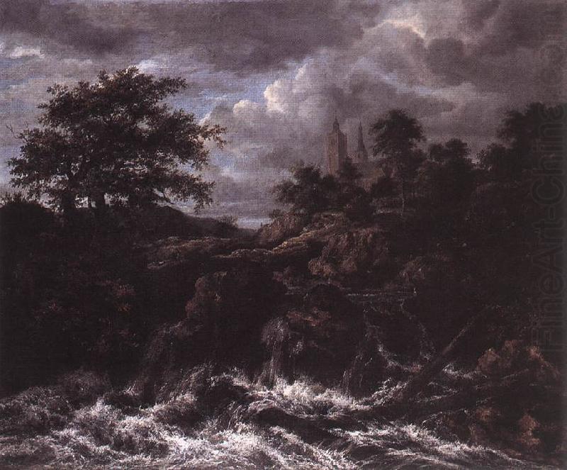 Jacob van Ruisdael Waterfall by Church china oil painting image